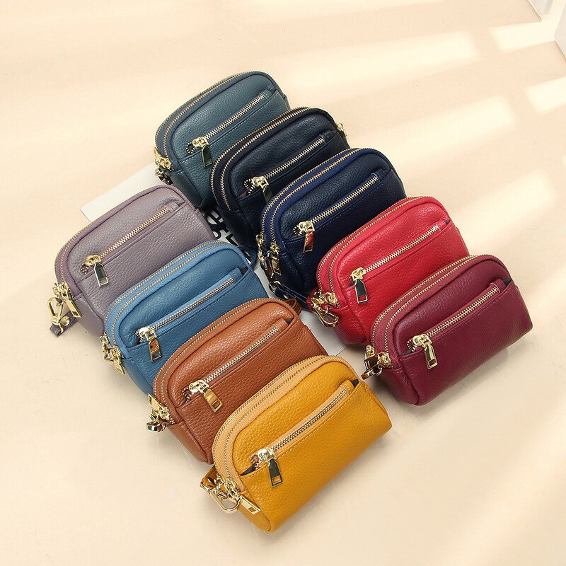 Leather Purse Supplier - Drop Shipping Genuine Full Grain Zipper Wallet Lady