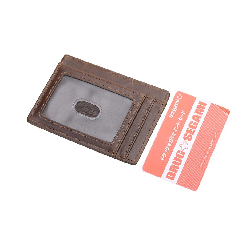 Leather Wallet Supplier - Custom Logo RFID Men Minimalist Cowhide Genuine Slim