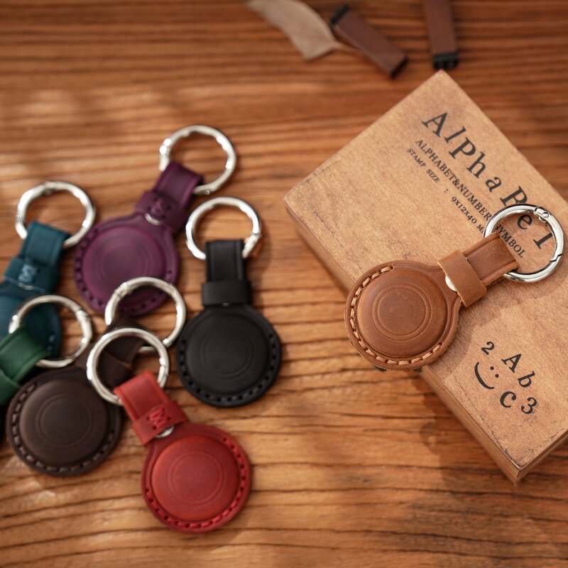 Leather Key Finder Case Manufacturer - Laser Engraving Custom Logo Genuine Full Grain