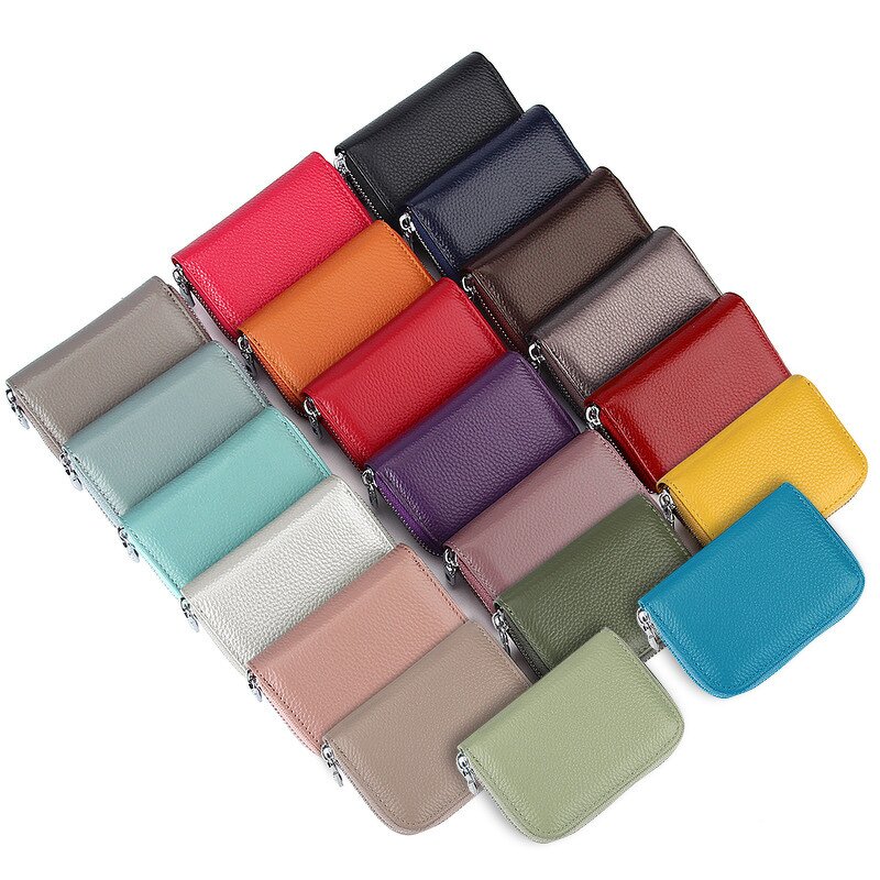 Leather Coin Purse Manufacturer - Multicolor Genuine Women Full Grain Zipper