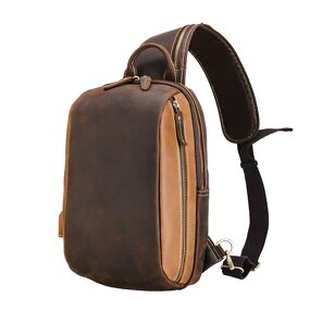 Leather Crossbody Sling Bag Supplier - Wholesale Custom Vintage Design USB Charging