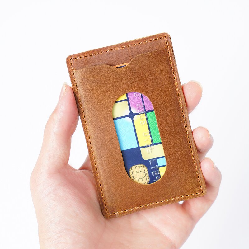 Leather Cardholder Manufacturer - Factory Wholesale OEM ODM Custom Color Crazy Horse