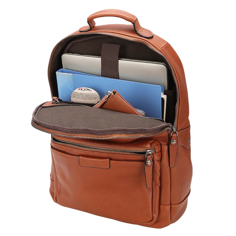 Leather Backpack Supplier - Hot Selling Brown Full Grain for Student Laptop