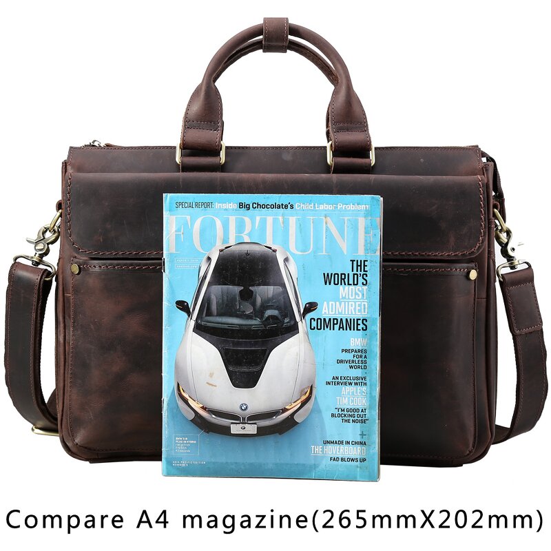 Leather Laptop Bag Manufacturer - High Quality Custom Logo Crazy Horse Portfolio