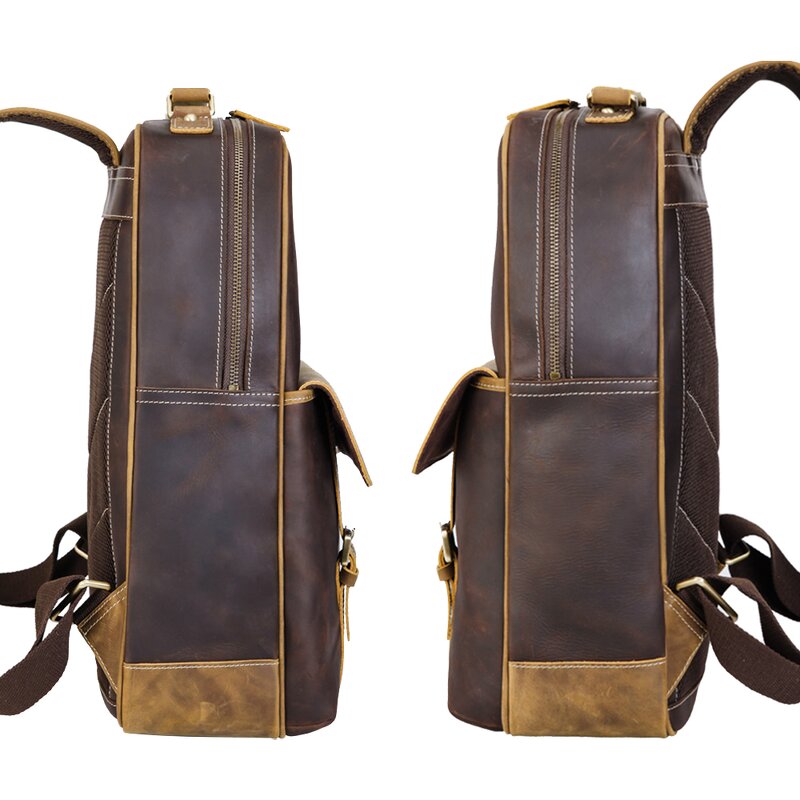 Leather Backpack Manufacturer - Tiding Vintage Style High Quality Full Grain Top