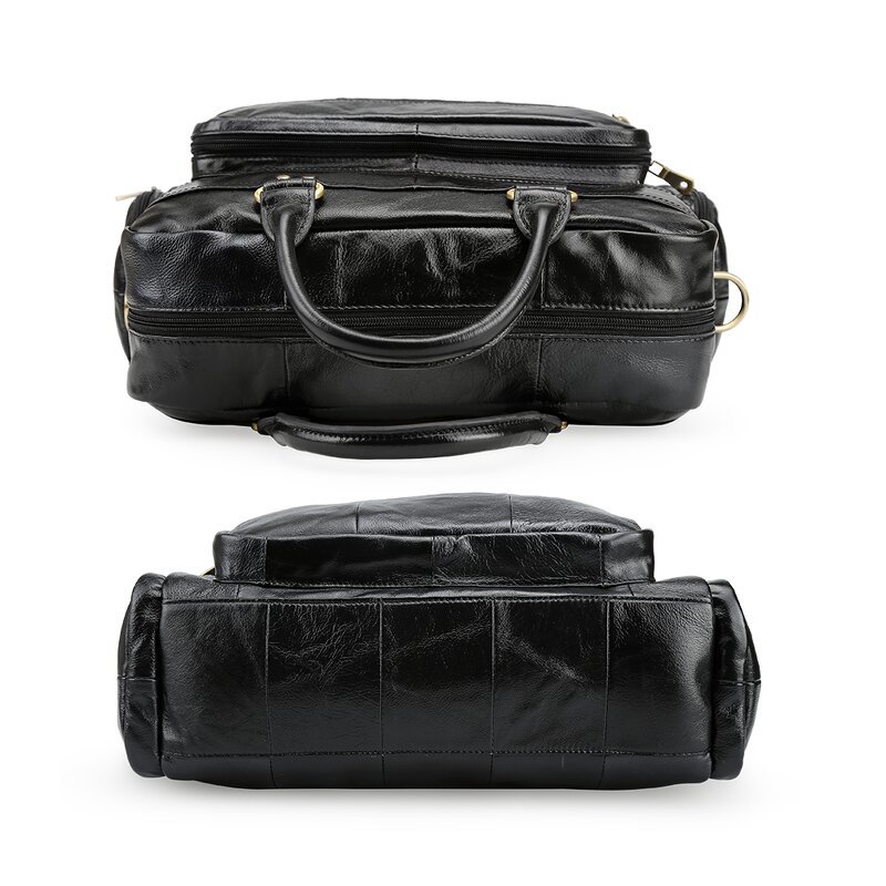 Leather Travel Tote Supplier - TIDING Factory Wholesale Custom Black Large Capacity