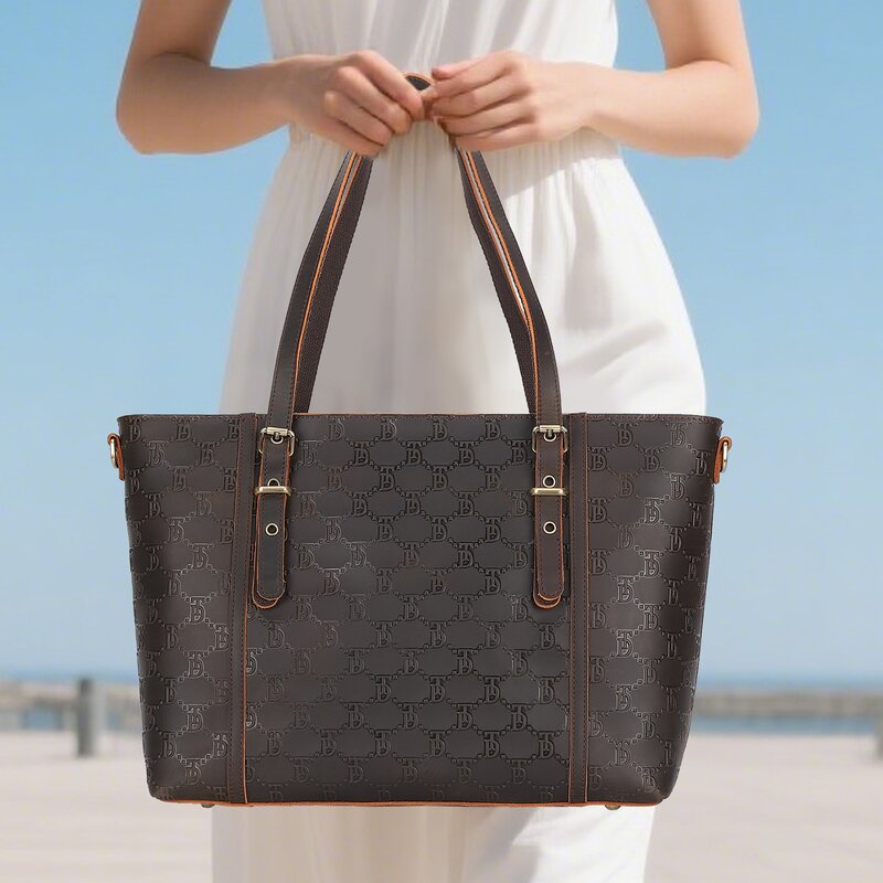 Leather Handbag Supplier - Full Logo Custom ODM OEM Gift Christmas Retro Crazy