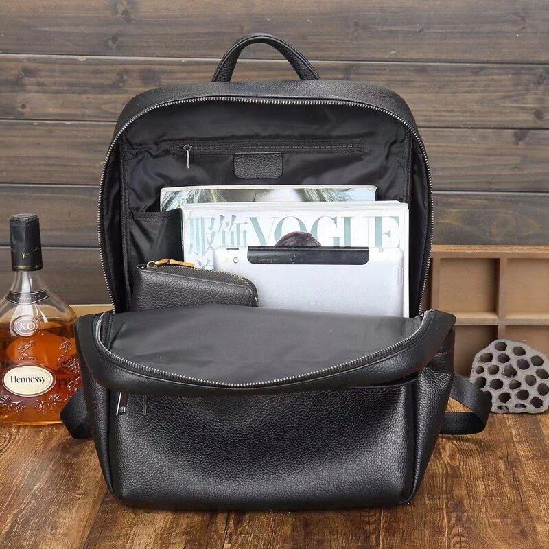 Leather Backpack Manufacturer - Hot Selling Low Price Black Full Grain Business