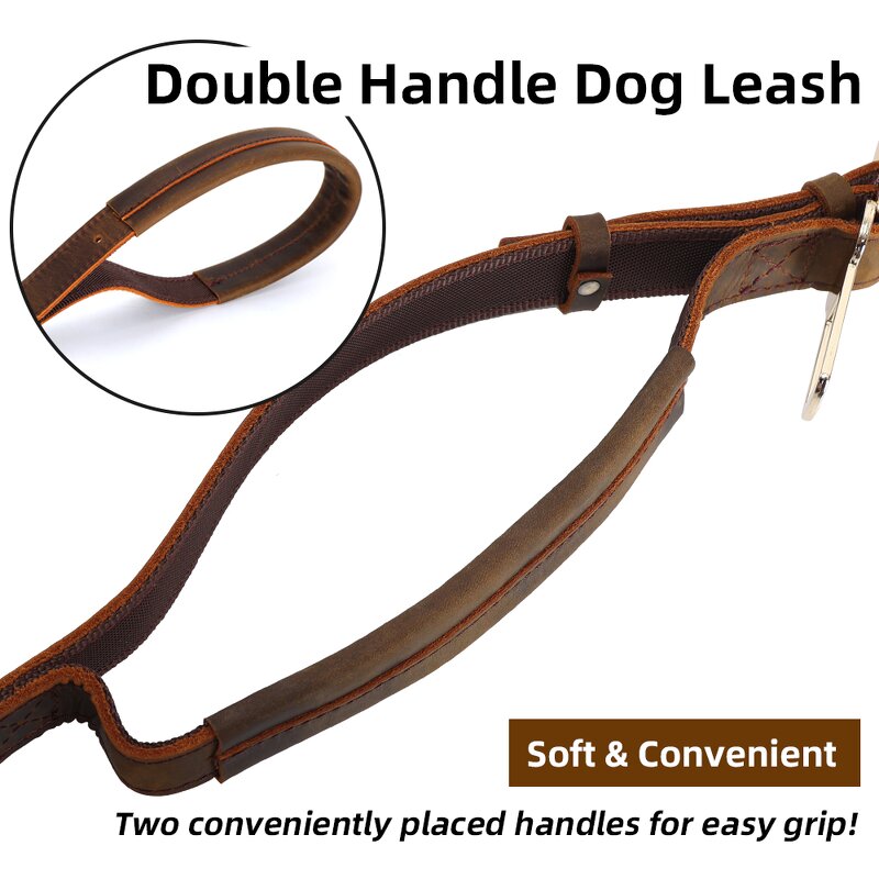 Leather Pet Harness Supplier - Genuine Real Leather Walk the Dog Hunting Golden