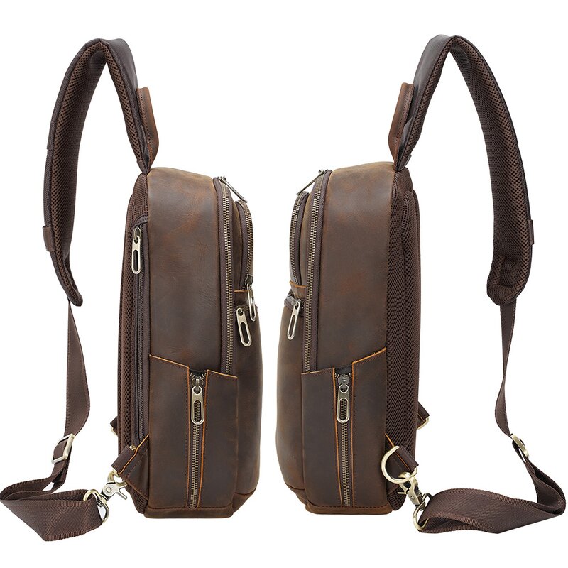 Leather Single Shoulder Bag Supplier - Wholesale Factory Supply Durable Crazy Horse