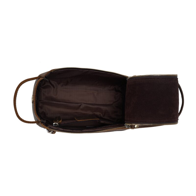 Leather Bathroom Wash Bag Supplier - TIDING ODM Custom Genuine Cosmetic Toiletry