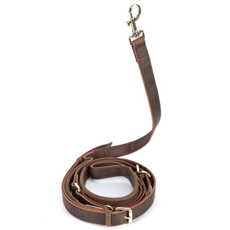 Leather Pet Harness Supplier - Genuine Real Leather Walk the Dog Hunting Golden