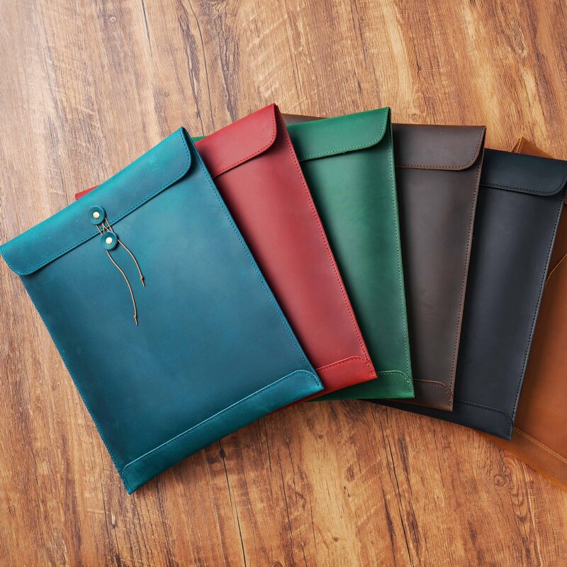 Leather Portfolio Bag Supplier - OEM ODM Vintage Crazy Horse Real Cowhide File