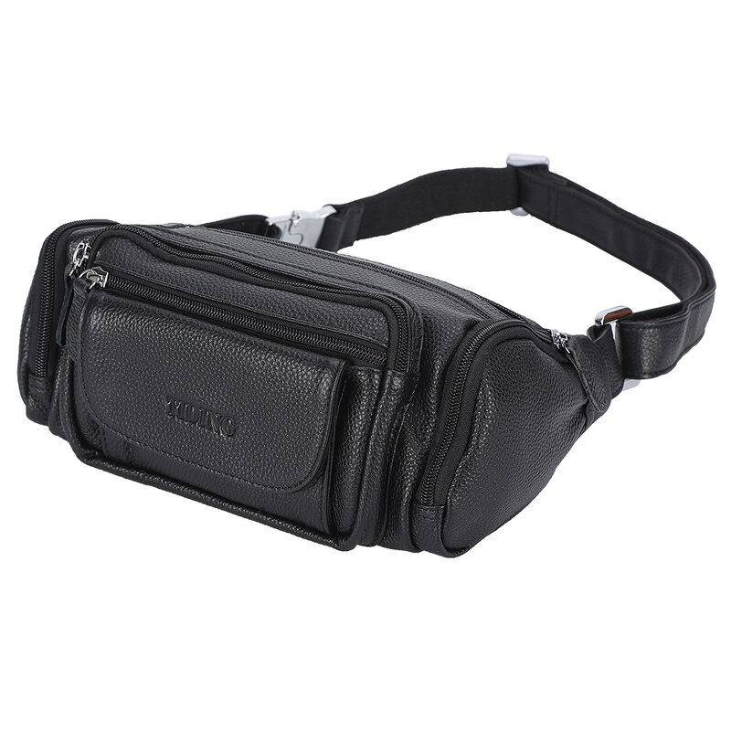 Leather Waist Bag Manufacturer - TIDING Brand Custom Logo Top Grain Black Waterproof