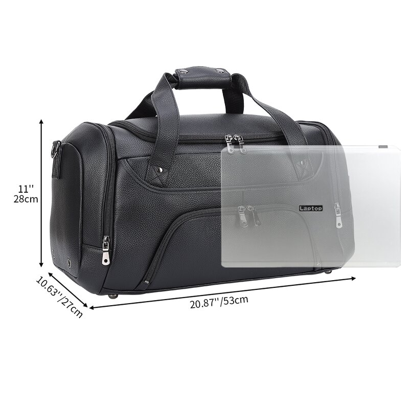 Leather Weekender Bag Manufacturer - Black Cow Full Grain Calf With Shoe Compartment