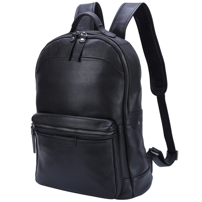 Leather Backpack Manufacturer - New Arrival Black Full Grain Cow Real Laptop