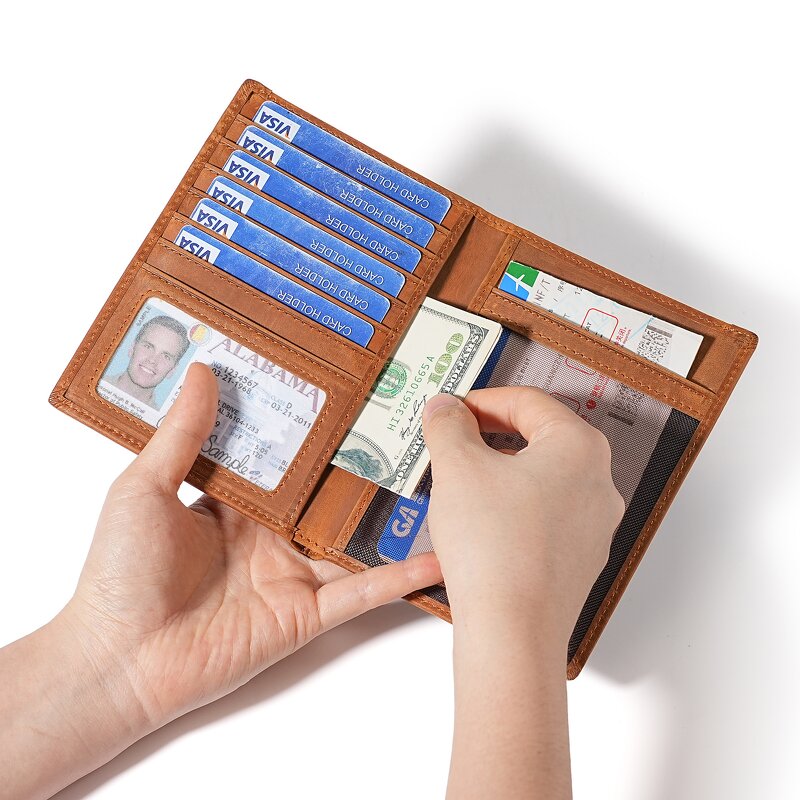 Leather Passport Cover Manufacturer - Wholesale Price Genuine Cowhide Bifold Wallet