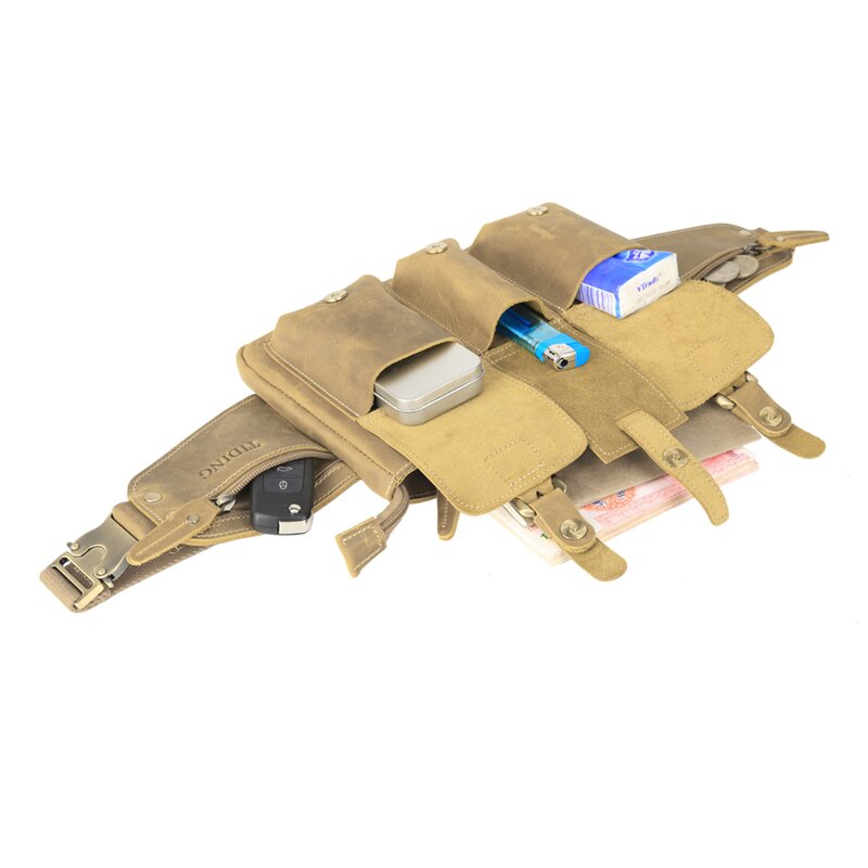 Leather Waist Bag Manufacturer - Manufacture Wholesale Vintage Light Brown Sport