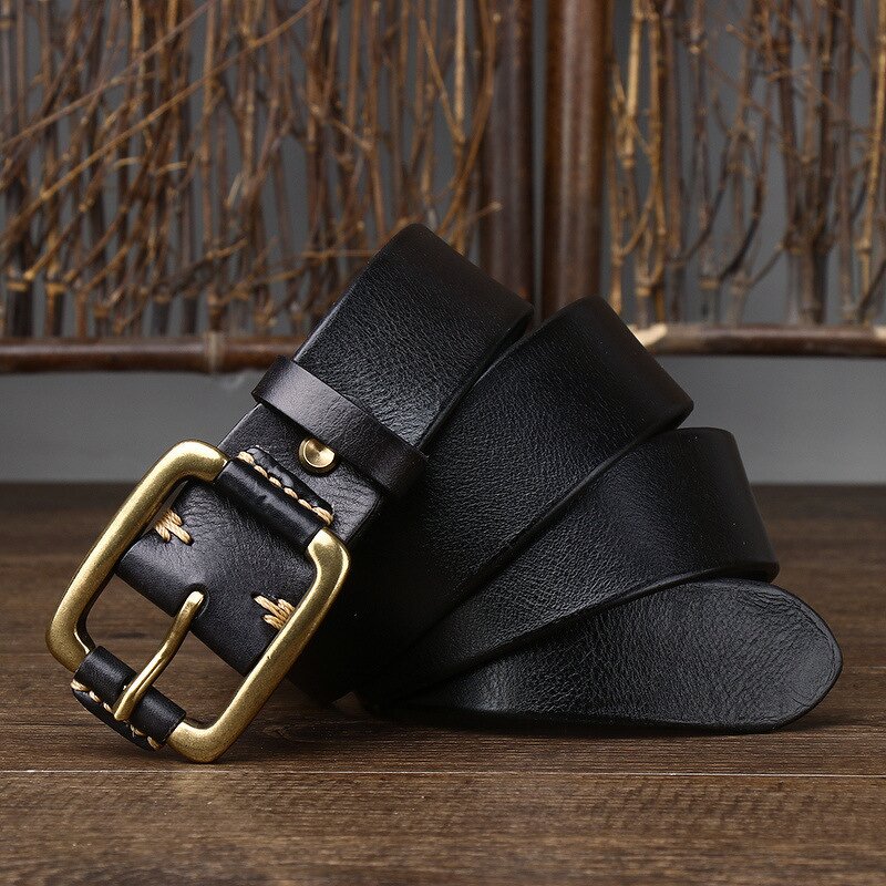 Leather Belts Supplier - Vintage Business Belt for Men 3.8cm Genuine Full Grain