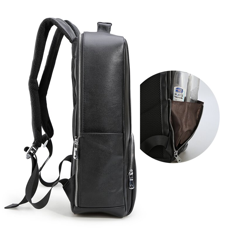 Leather Laptop Backpack Manufacturer - 100% Pure Cow Hide Black Vintage Men's Sport