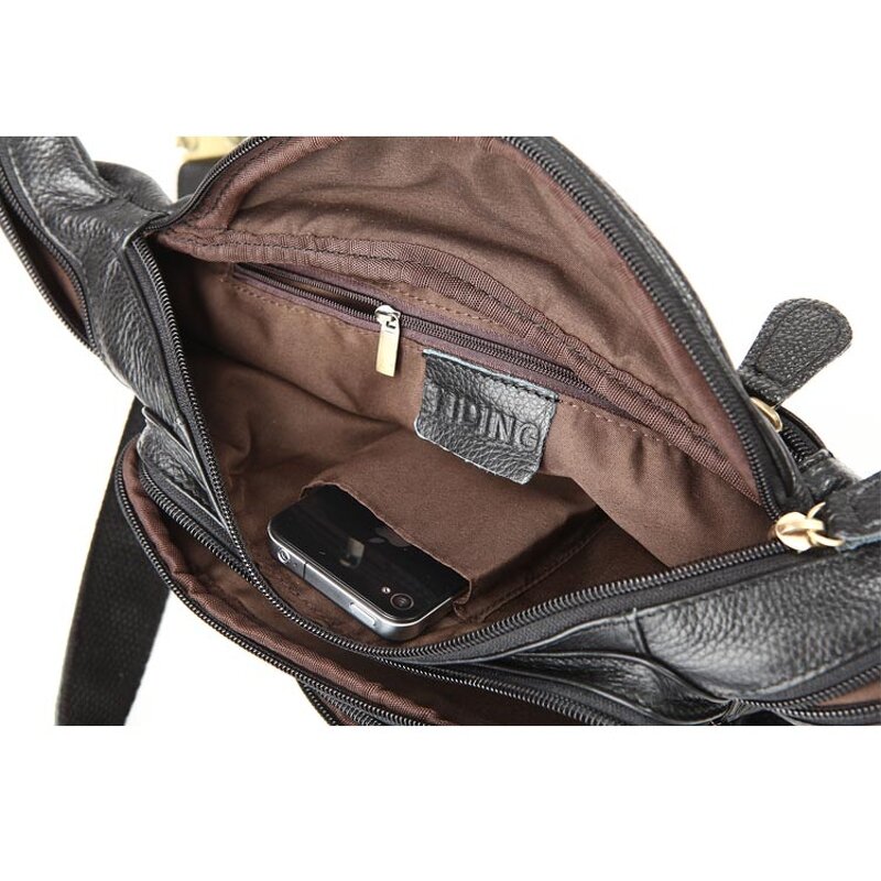 Leather Waist Bag Manufacturer - TIDING Custom Design Style Men Black Full Cow