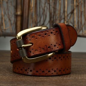Leather Waist Belts Supplier - Hot Selling Vintage Business Man 3.8cm Wide Genuine