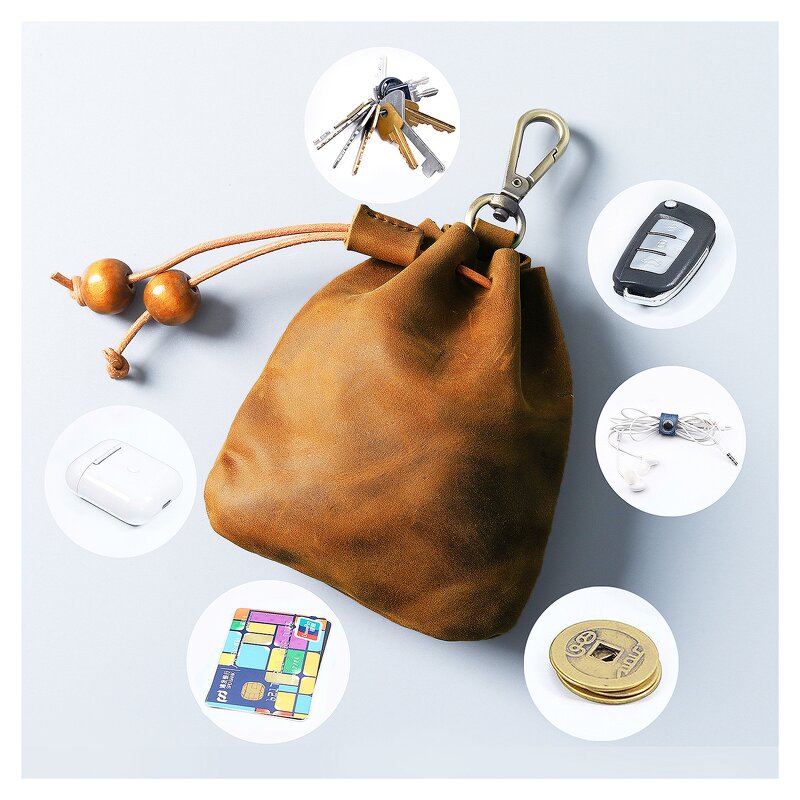 Leather Card Holder Manufacturer - Genuine Credit Card Purse Small Crazy Horse