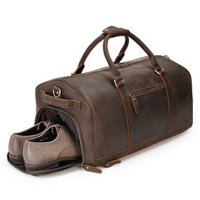 Leather Travel Duffle Bag Manufacturer - TIDING Vintage Large Capacity Weekender
