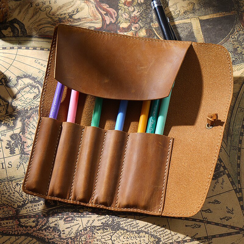 Leather Pen Bag Manufacturer - Factory Drop Shipping Genuine Draw Pencil Case