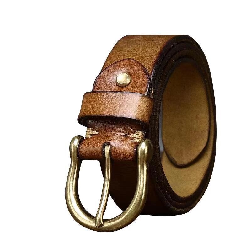 Leather Belts Manufacturer - Vintage Business Man 3.8cm Wide Genuine Full Grain