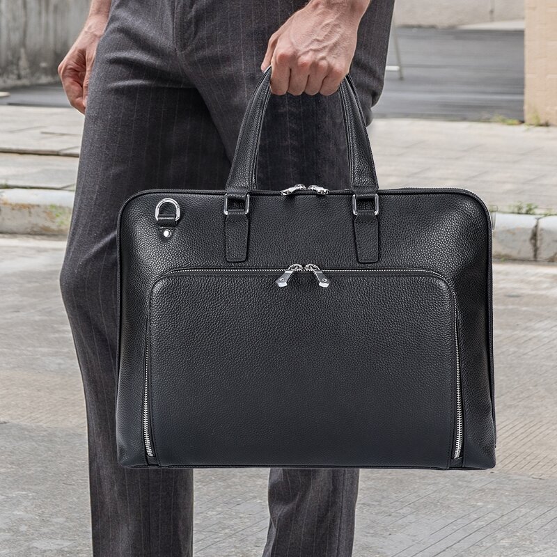 Leather Briefcase Supplier - Full Grain Cow Hide 15.6 Inches Case Messenger