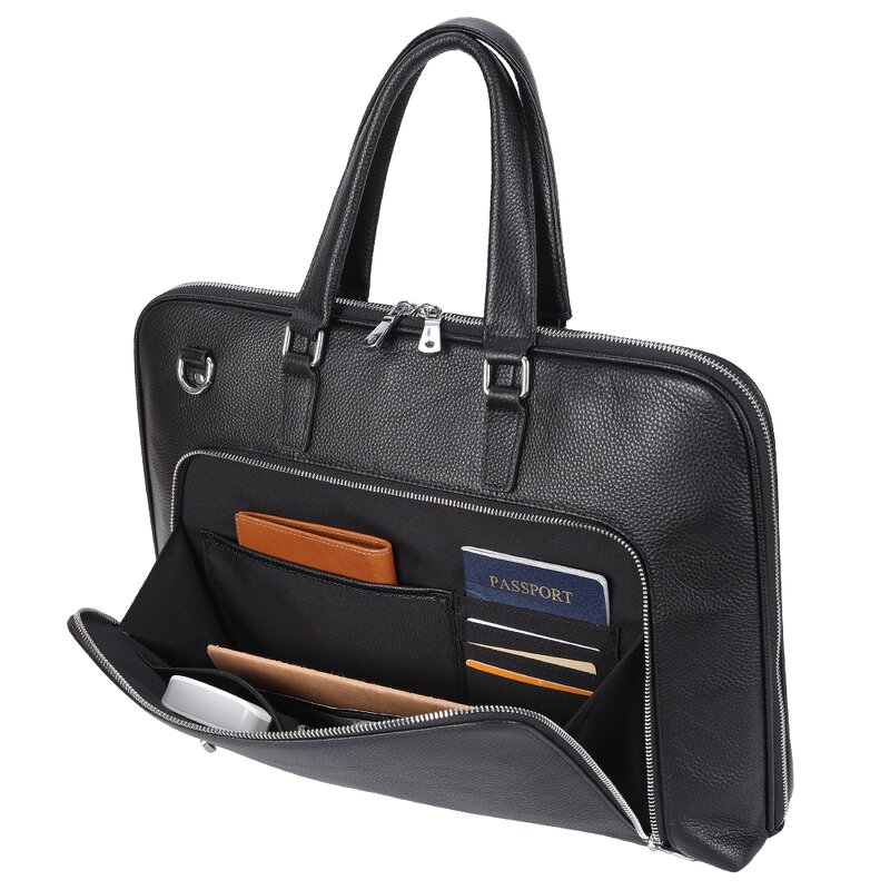 Leather Briefcase Supplier - Full Grain Cow Hide 15.6 Inches Case Messenger