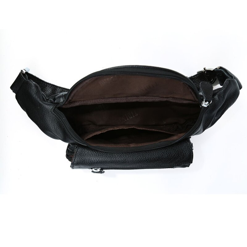Leather Fanny Pack Supplier - Manufacture Direct Sale Casual Genuine Black Full