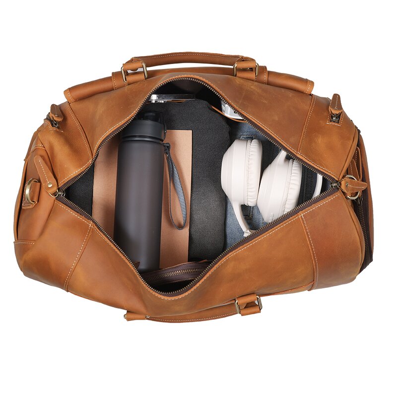 Leather Travel Duffel Supplier - Factory Supply Wholesale Full Grain Genuine with
