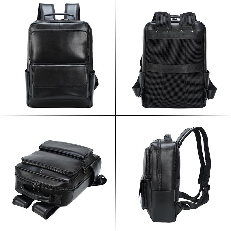 Leather Backpack Supplier - Wholesale Fashion Style Black Full Grain Laptop