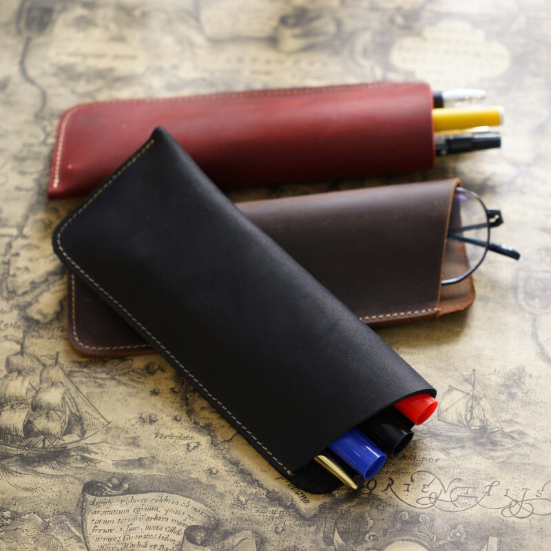 Leather Glasses Case Supplier - Factory Wholesale High Quality Pen Pencil Bag for
