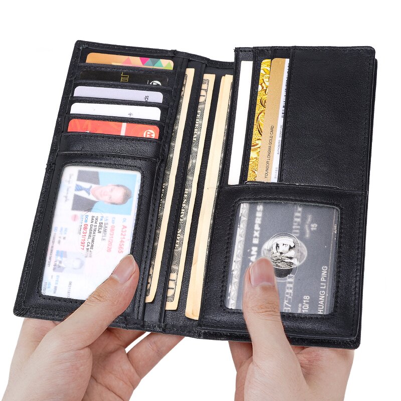 Leather Wallet Supplier - High Quality Fashion Design Cowboy Men Black Cowhide