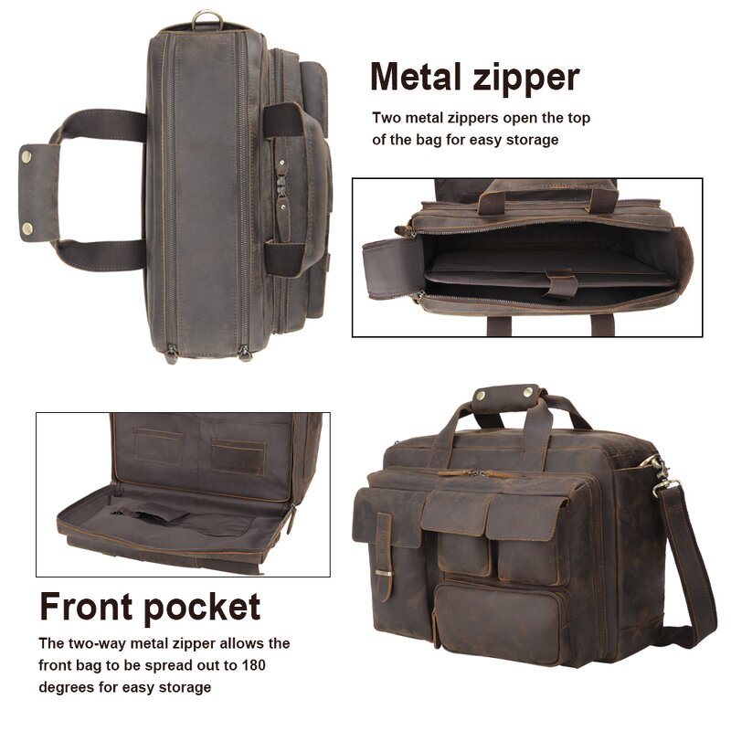 Leather Messenger Briefcase Manufacturer - High Quality Vintage Design Large Genuine