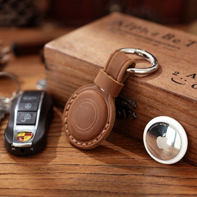 Leather Key Finder Case Manufacturer - Laser Engraving Custom Logo Genuine Full Grain