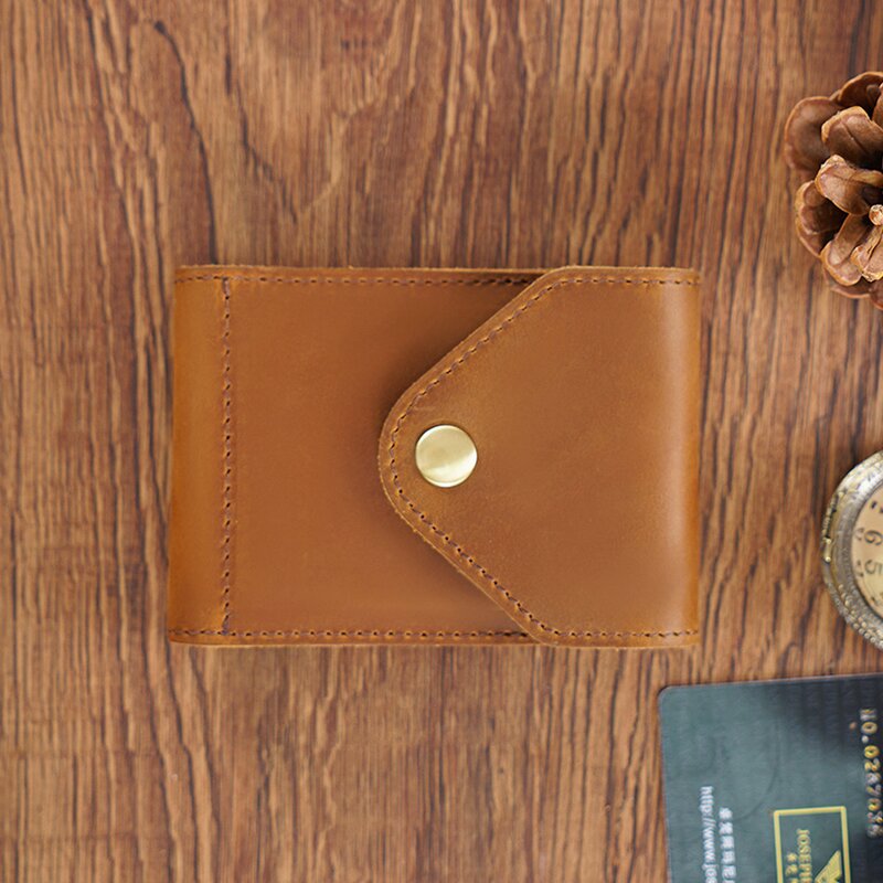 Leather Cardholder Manufacturer - Custom Brand Logo Color Multicolor Crazy Horse