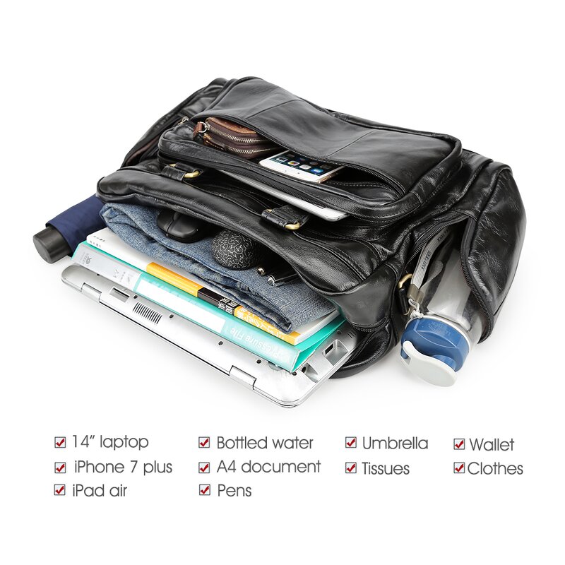 Leather Travel Tote Supplier - TIDING Factory Wholesale Custom Black Large Capacity