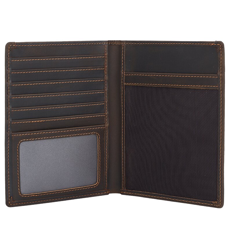 Leather Passport Wallet Manufacturer - Vintage Custom Logo Compass Pattern RFID