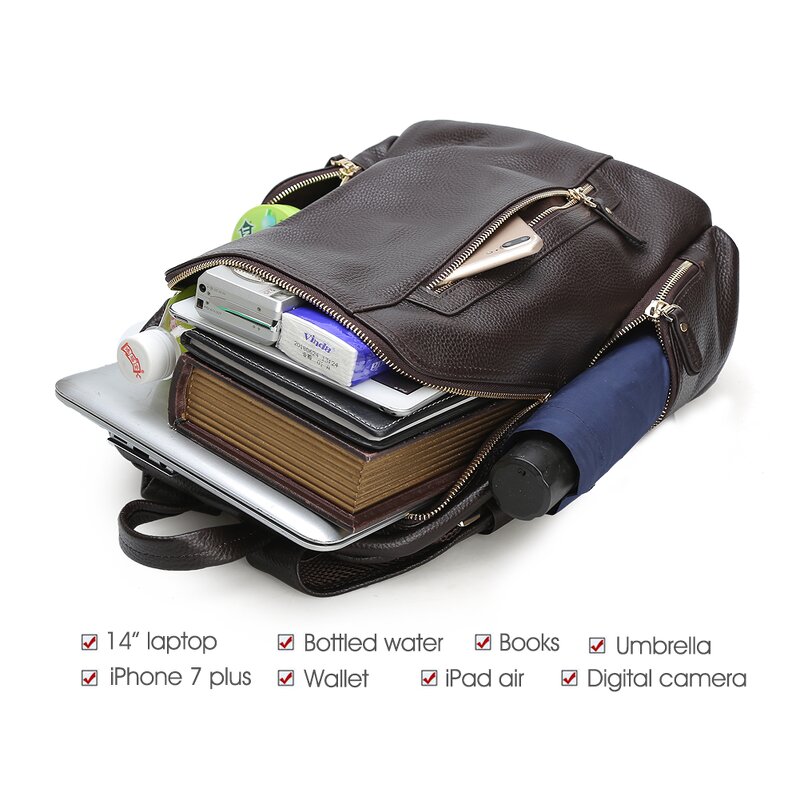 Leather Laptop Backpack Supplier - New Fashion Large Custom Travel School Bag