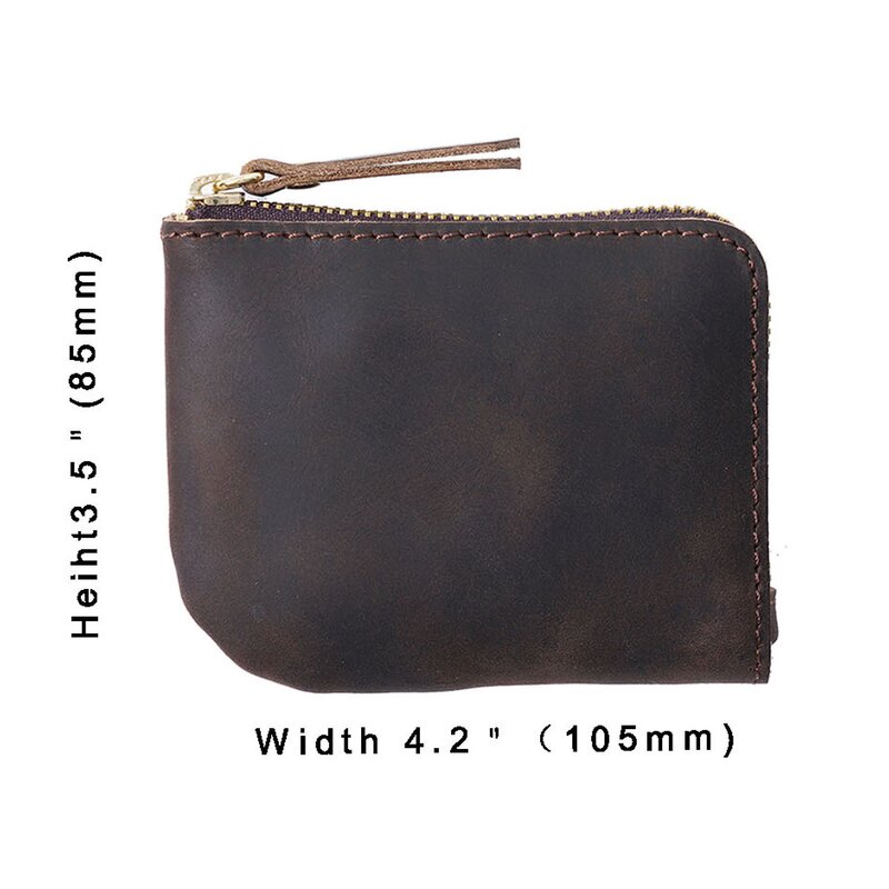 Leather Wallet Supplier - Stock Wholesale Genuine Full Grain Cowhide Zipper Card