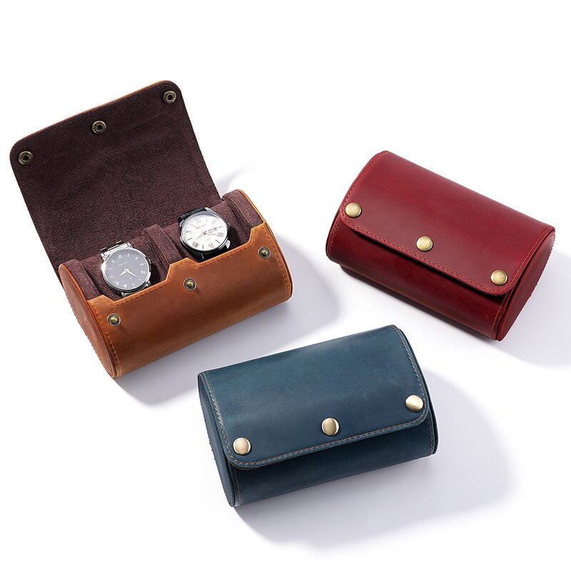 Leather Watch Box Supplier - Custom Logo Full Grain Luxury Watch Case Holder