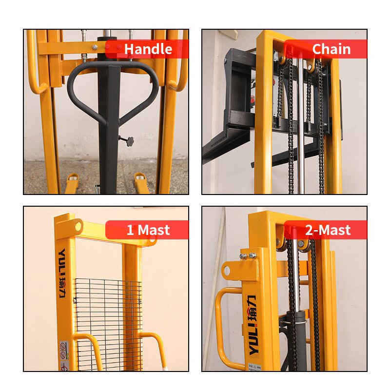 Manual Stacker Manufacturer - OEM/ODM 1000-2000kg 1.6-2.5m Double Single Mast