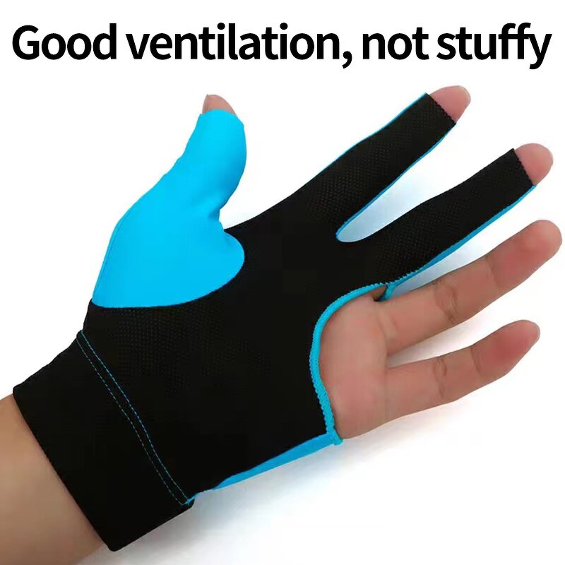 Billiard Cue Gloves Factory - OEM/ODM Whosale Summer Non-Slip 3 Finger Black Red Blue