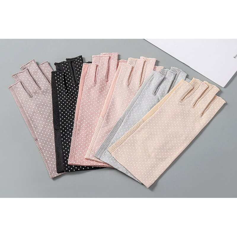 Summer UV Gloves Factory - OEM/ODM Hot Pink Dot Women Anti slip Sun Proof Protection