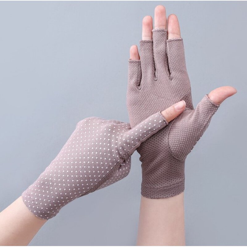 Summer UV Gloves Factory - OEM/ODM Hot Pink Dot Women Anti slip Sun Proof Protection