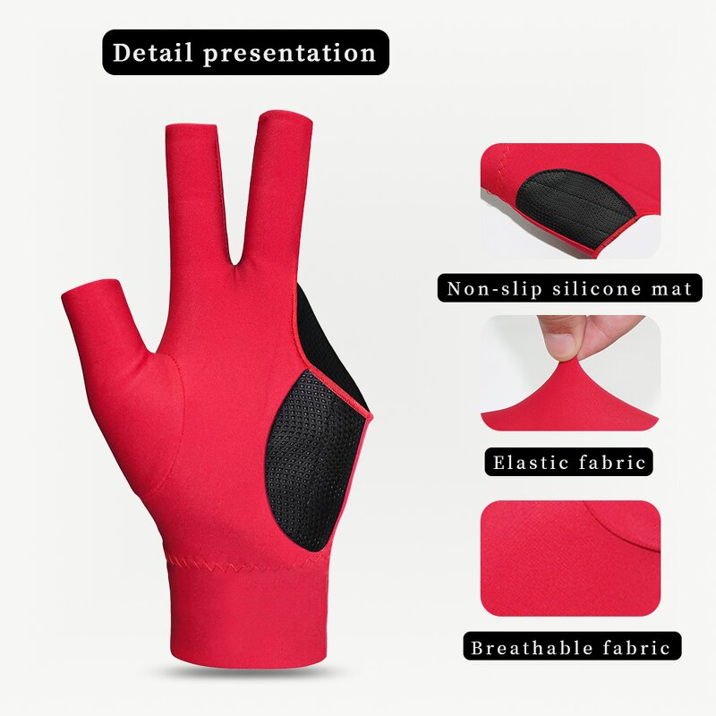 Billiard Gloves Factory - OEM/ODM Customized Breathable Non-Slip 3 Finger for Man Women